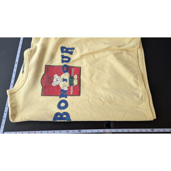Vintage Bonjour Womens Yellow Long-Sleeve Teddy Bear Graphic Sweatshirt One Size - Picture 8 of 9